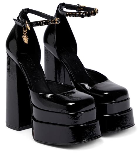 versace medusa aevitas pumps satin|versace aevitas pointy platform pumps.